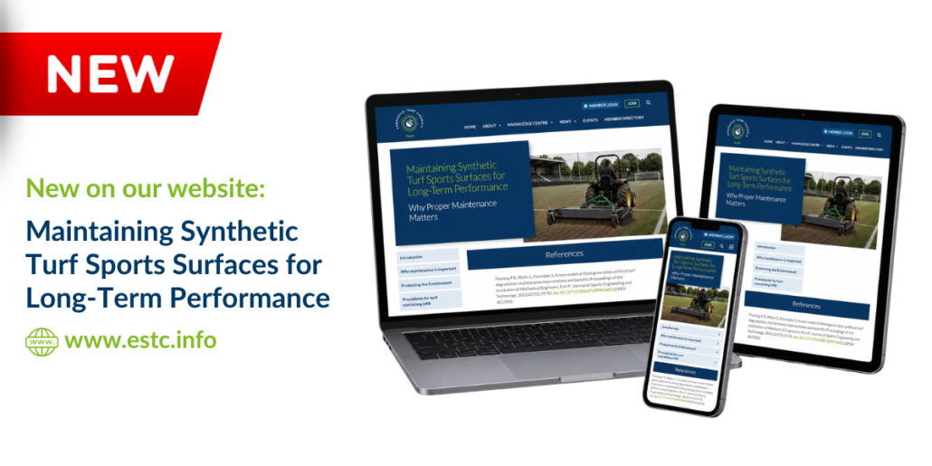 NEW : Maintenance of Synthetic Turf Sports Surfaces – ESTC webpages